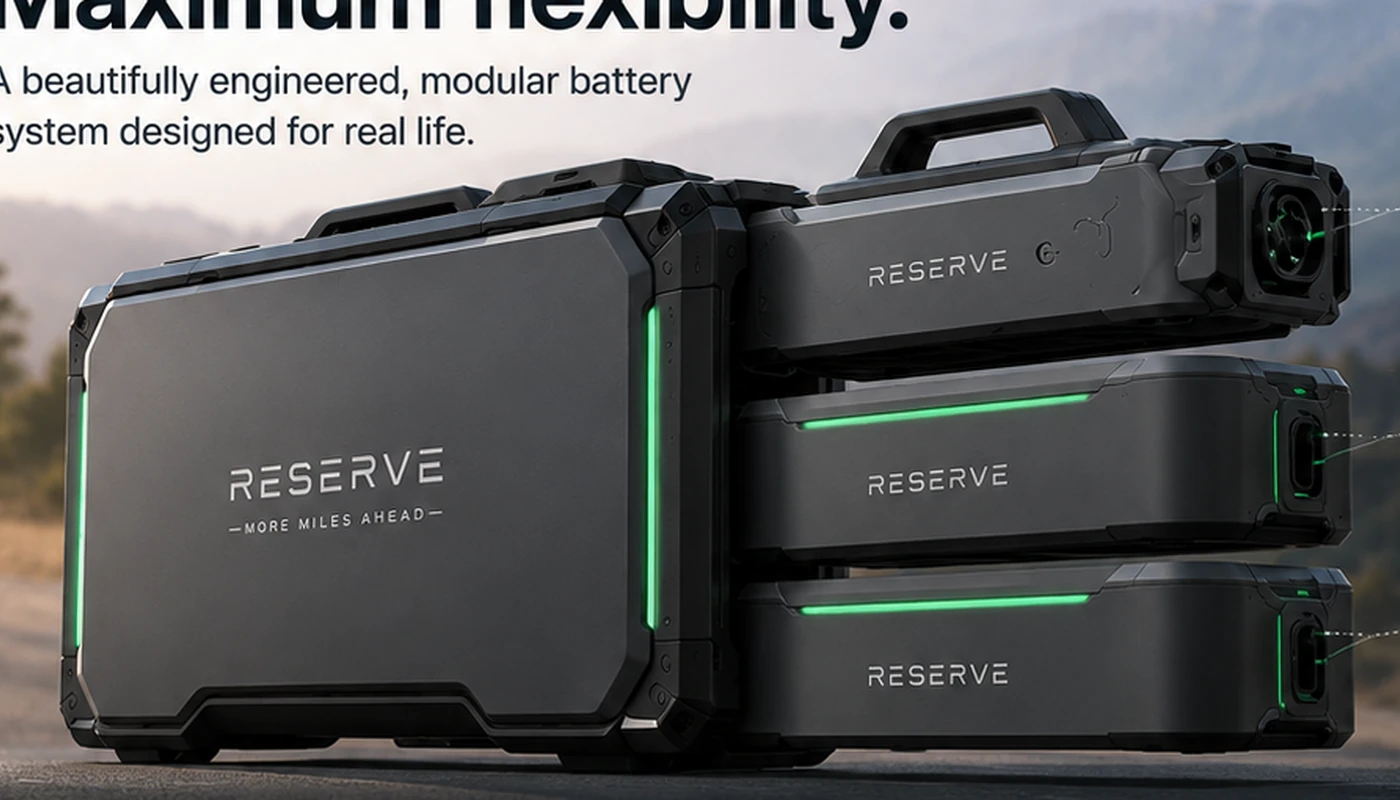 RESERVE portable energy enclosure with modular battery units
